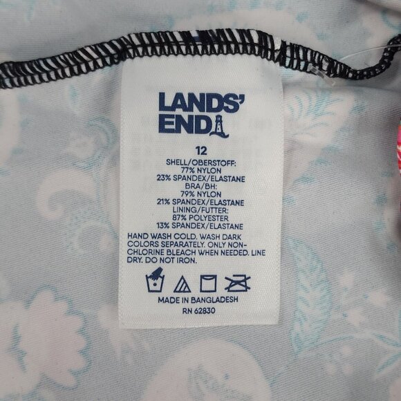Lands End Tankini Swim Top Size 12 Square Neck Underwire Bra Swimsuit $78 - Picture 11 of 12